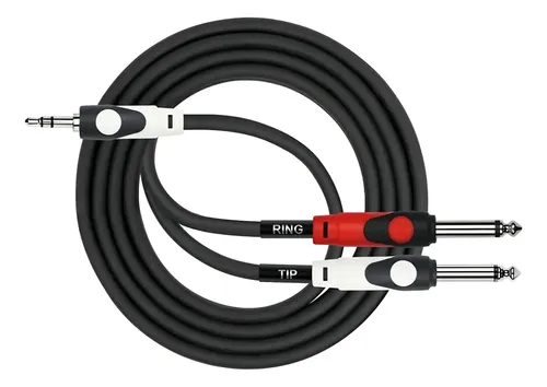 CABLE 2 PLUG 6.3mm A PLUG 3.5MM 2 METROS
