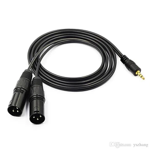 CABLE 2 XLR MACHO A PLUG 3.5MM 2 METROS