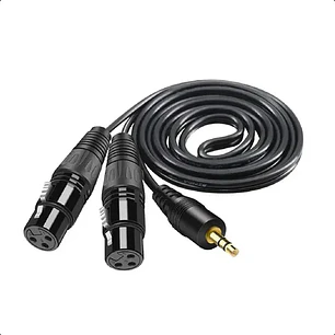 CABLE 2 XLR HEMBRA A PLUG 3.5MM 2 METROS