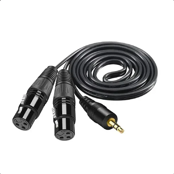 CABLE 2 XLR HEMBRA A PLUG 3.5MM 2 METROS 1