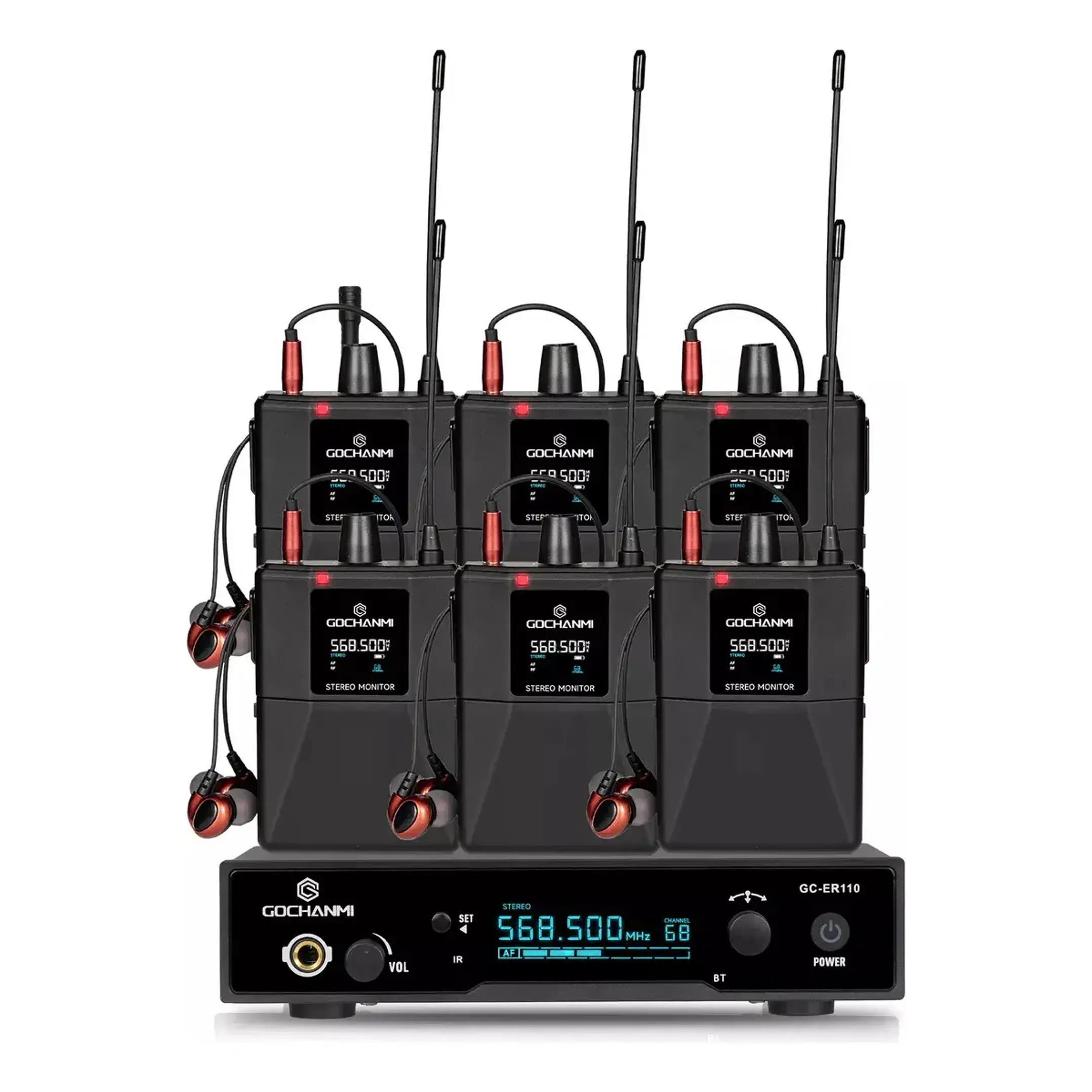 Sistema Monitoreo Gc Er110 1 Canal Estereo Con 6 Receptores 1
