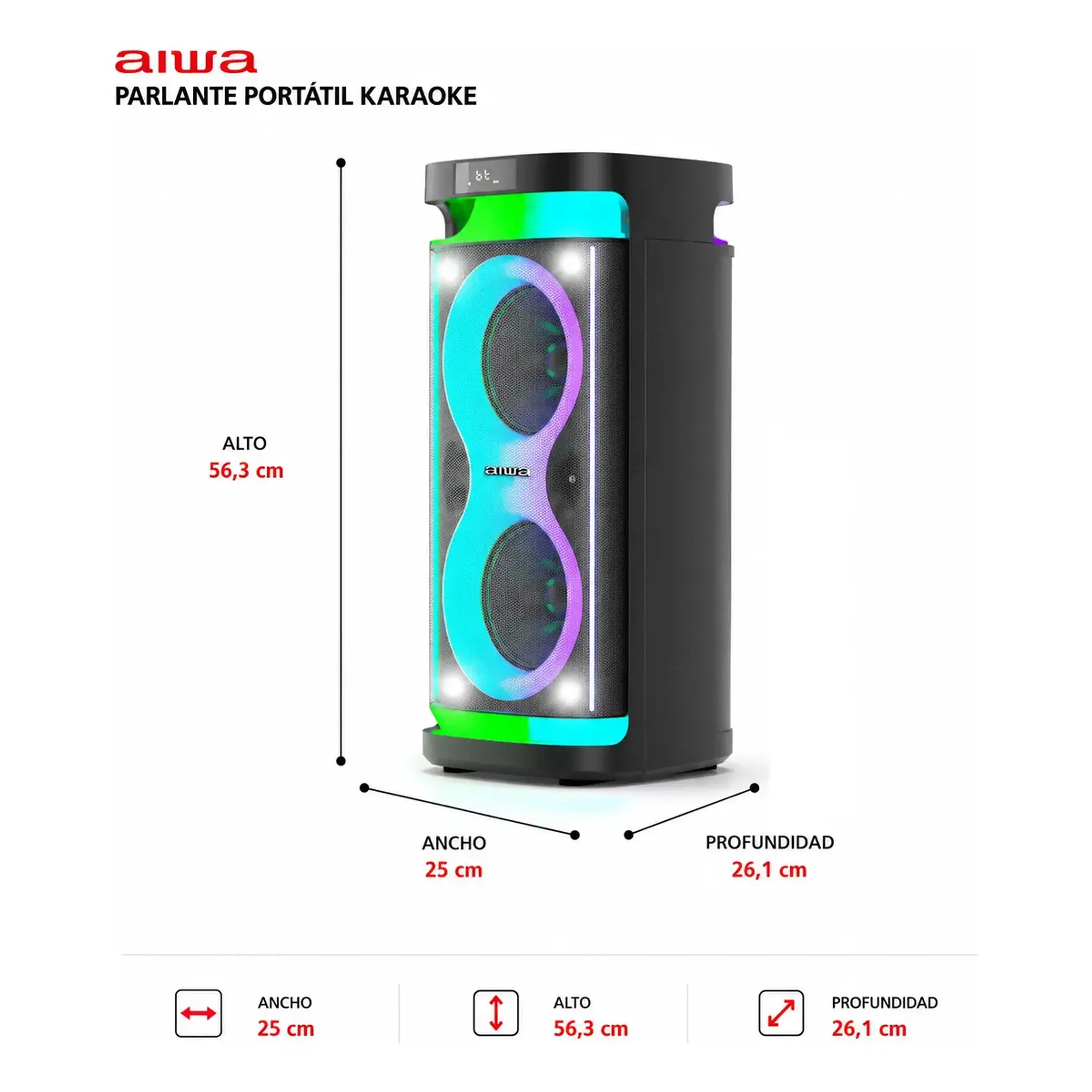Parlante Bluetooth Portatil Aiwa 60w 3