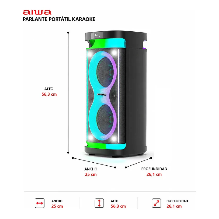Parlante Bluetooth Portatil Aiwa 60w 3