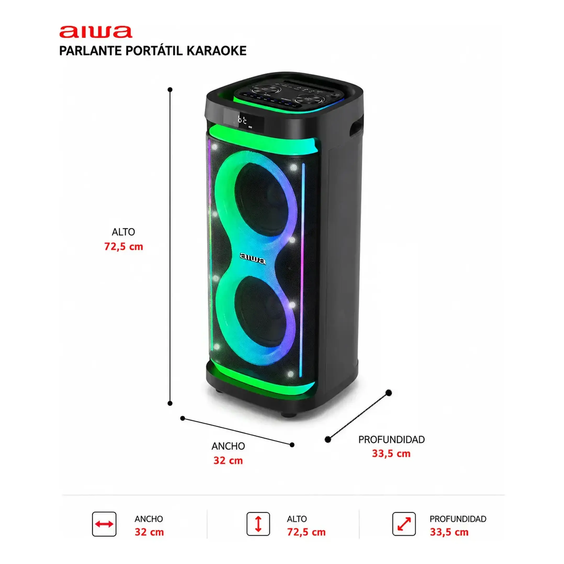 Parlante Bluetooth Portatil Aiwa 80w 3