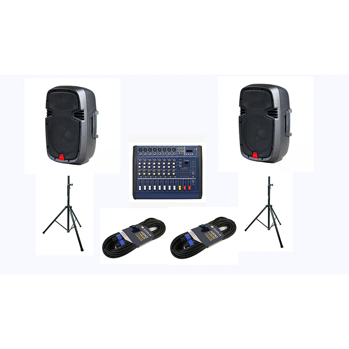 COMBO DE AMPLIFICACION DE 8 CANALES 15P 500W 1