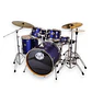 Set de batería acústica PowerDrums 5 piezas azul incluye platillos - Miniatura 1