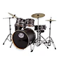 batería acústica PowerDrums 5 color cafe piezas con platillos  - Miniatura 1