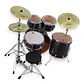 batería acústica PowerDrums 5 color cafe piezas con platillos  - Miniatura 2