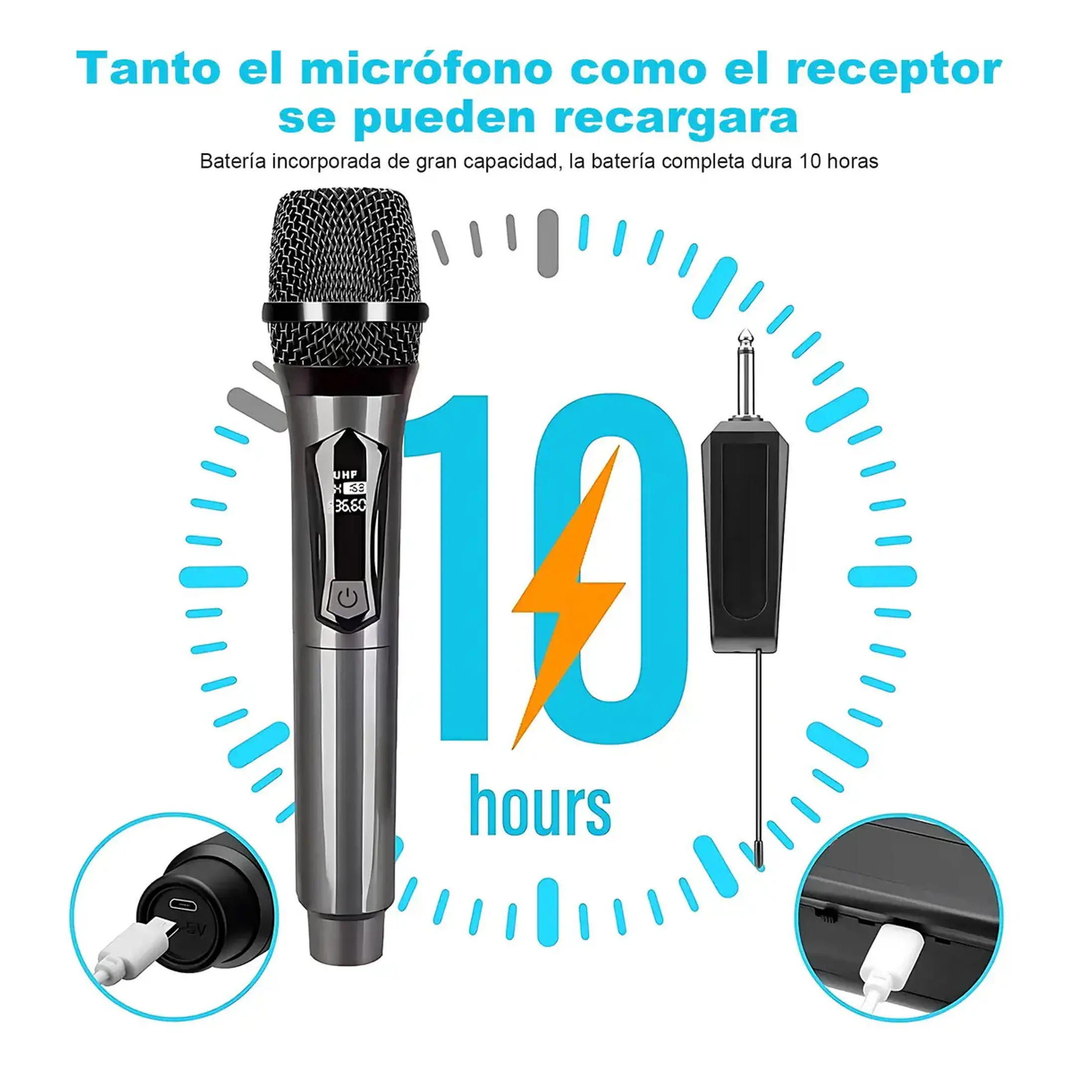 microfono doble uhf 20m 2
