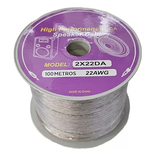 Cable De Parlante Transparente 2x22 Awg 100 Mt
