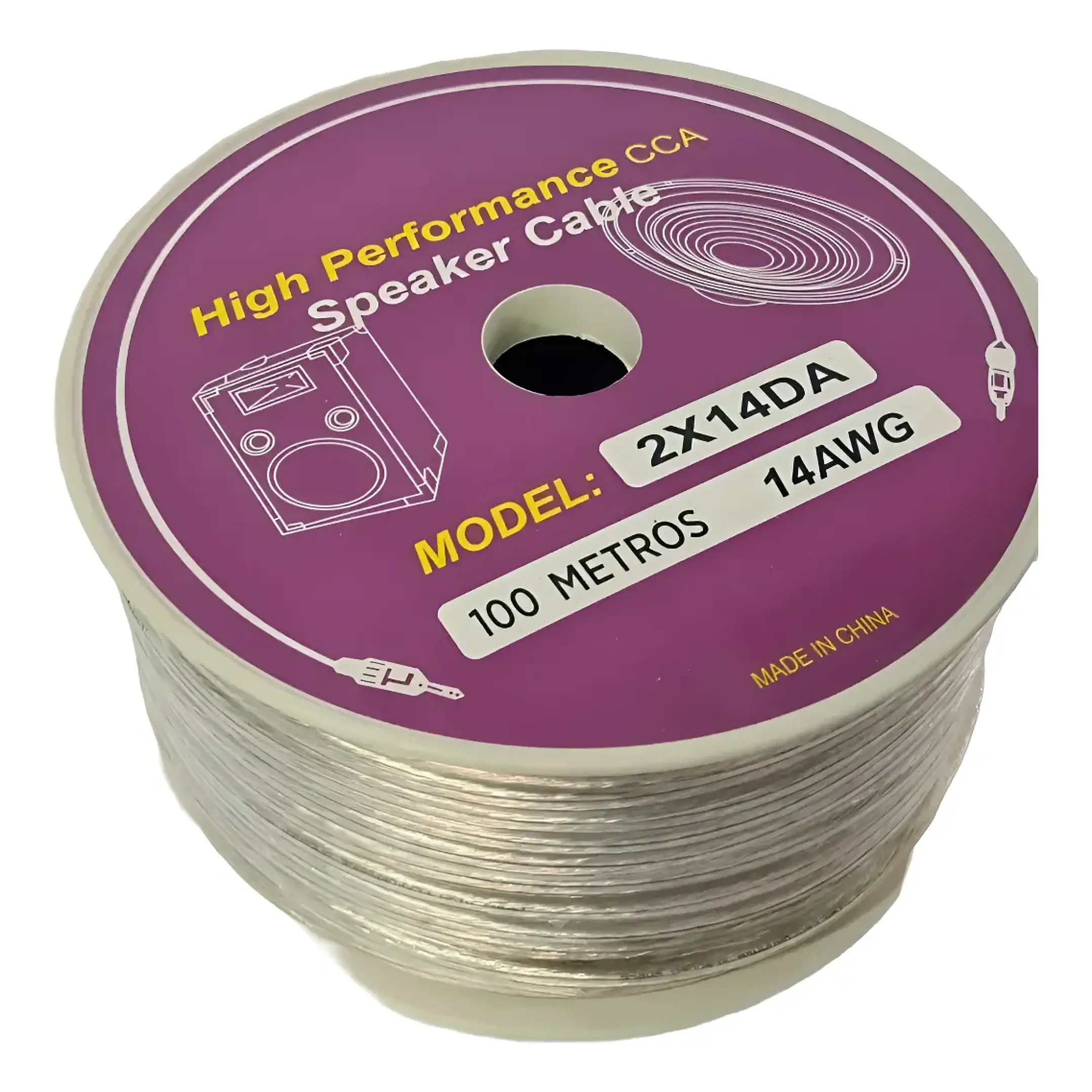Cable de Parlante 2x14 transparente 100mts 1