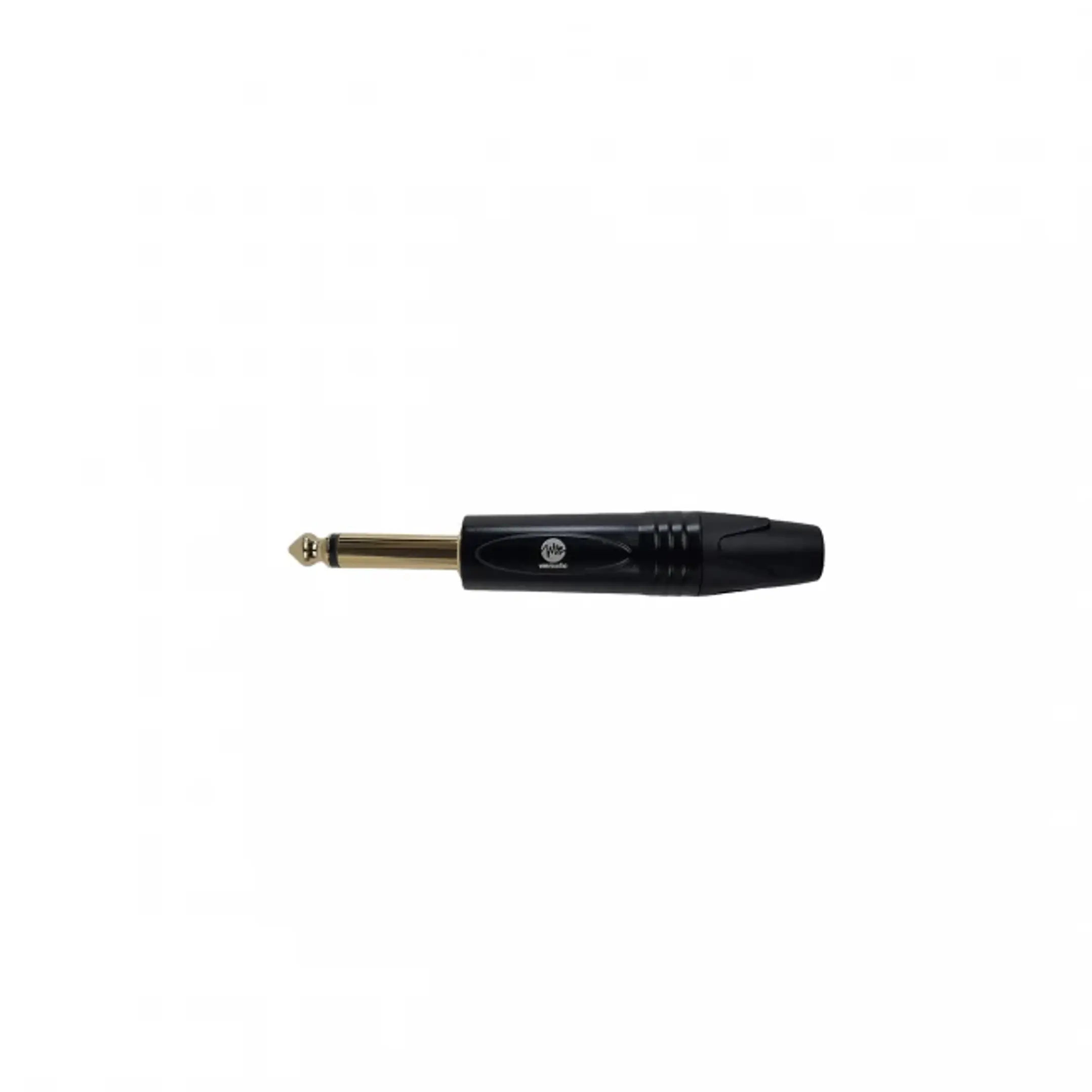 Conector Plug 1/4 Mono Negro y Dorado 1