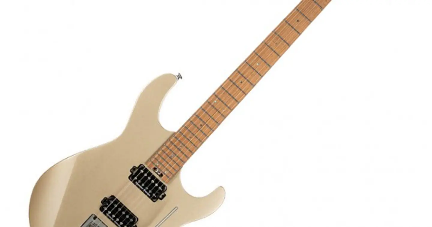 Guitarra eléctrica Cort con doble corte G300 beige 1