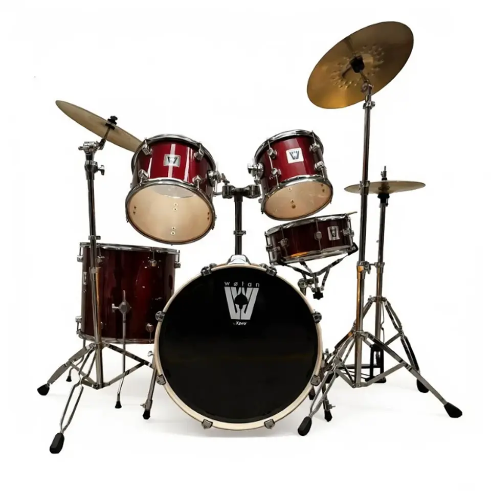 Batería acústica Wotan ORD-6K-RB de 5 cuerpos color rojo holográfico 1