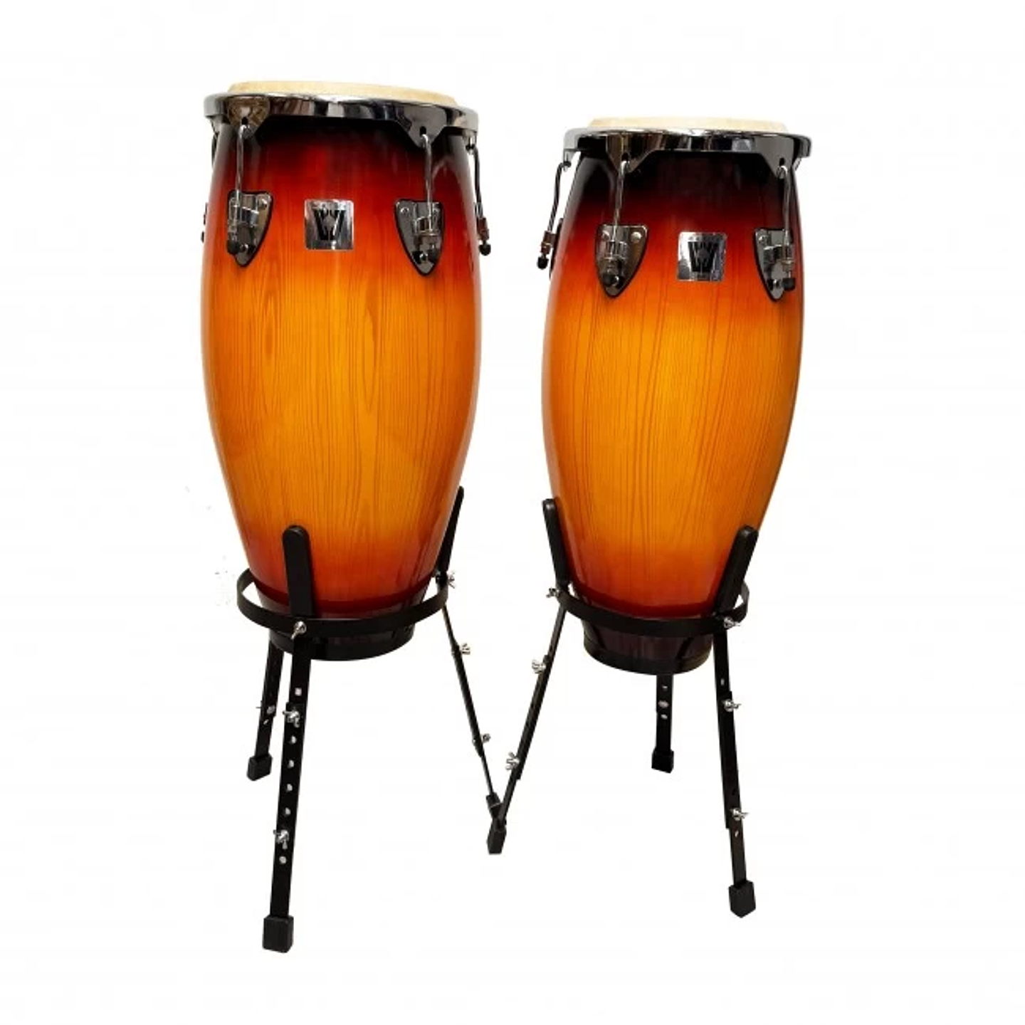 Par de congas Wotan de 10 y 11 pulgadas Sunburst con soporte 1