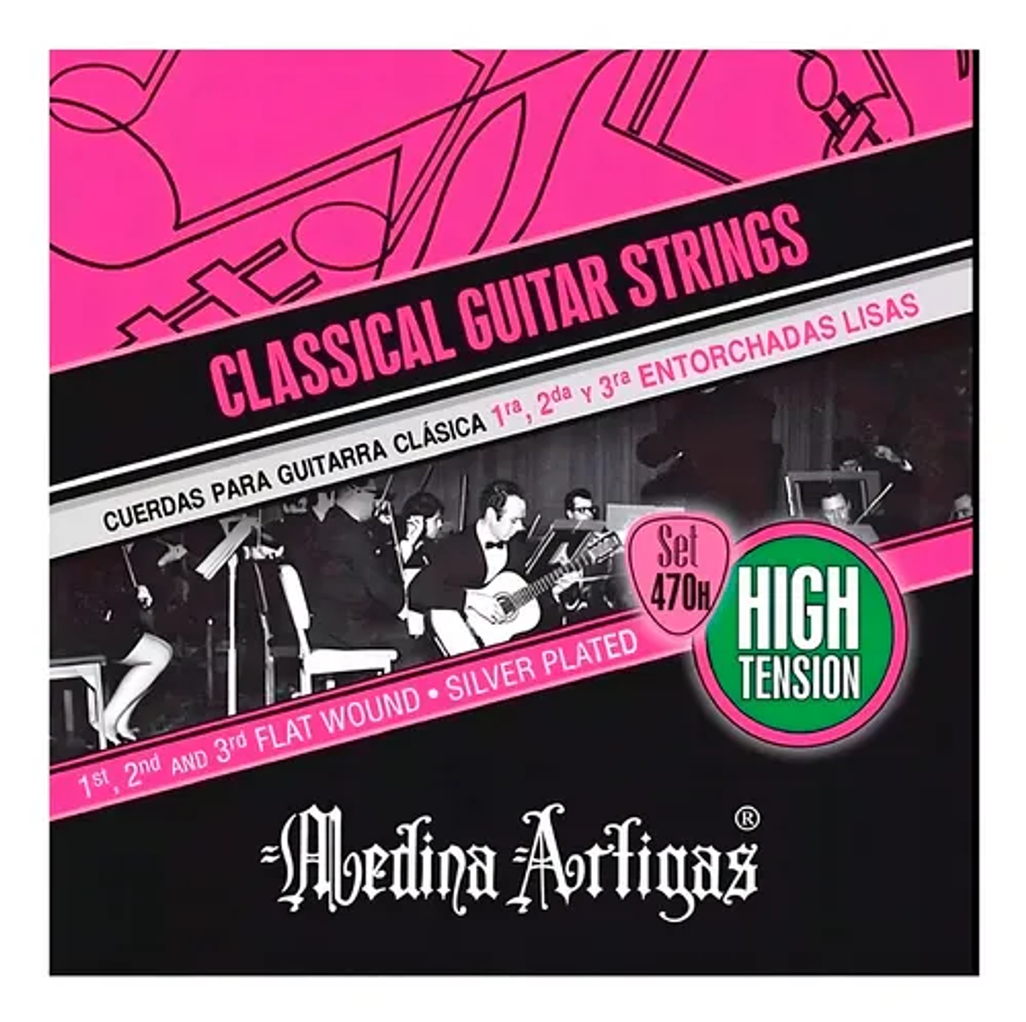 Cuerdas Guitarra Clasica Medina Artigas 470 High Tension Entorchadas Lisas 2