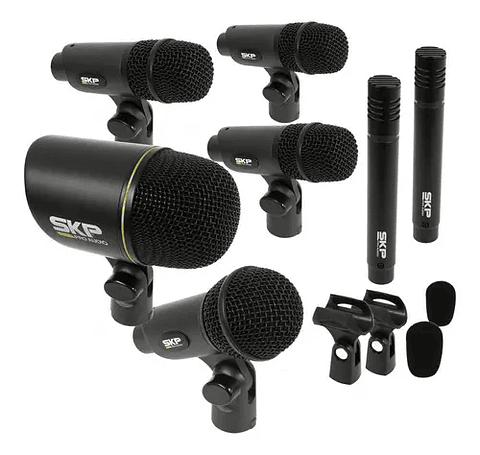 Kit De Microfonos Skp Bateria Dms 7 Profesional Set Color Negro