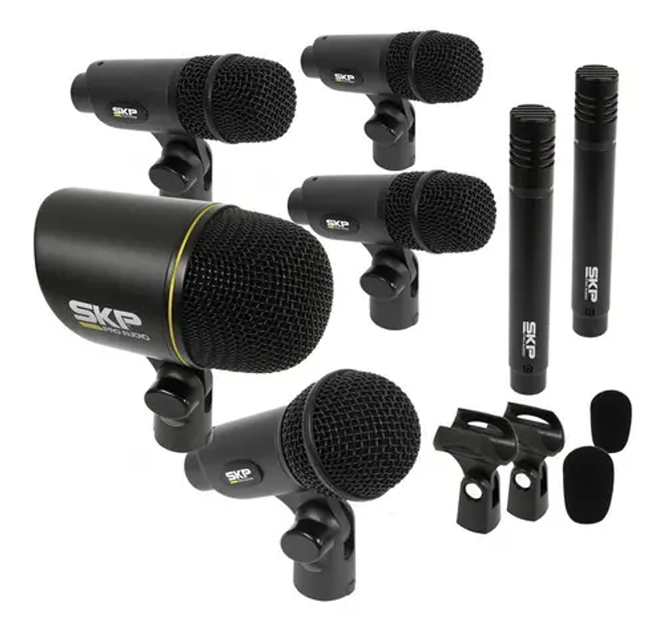 Kit De Microfonos Skp Bateria Dms 7 Profesional Set Color Negro 1