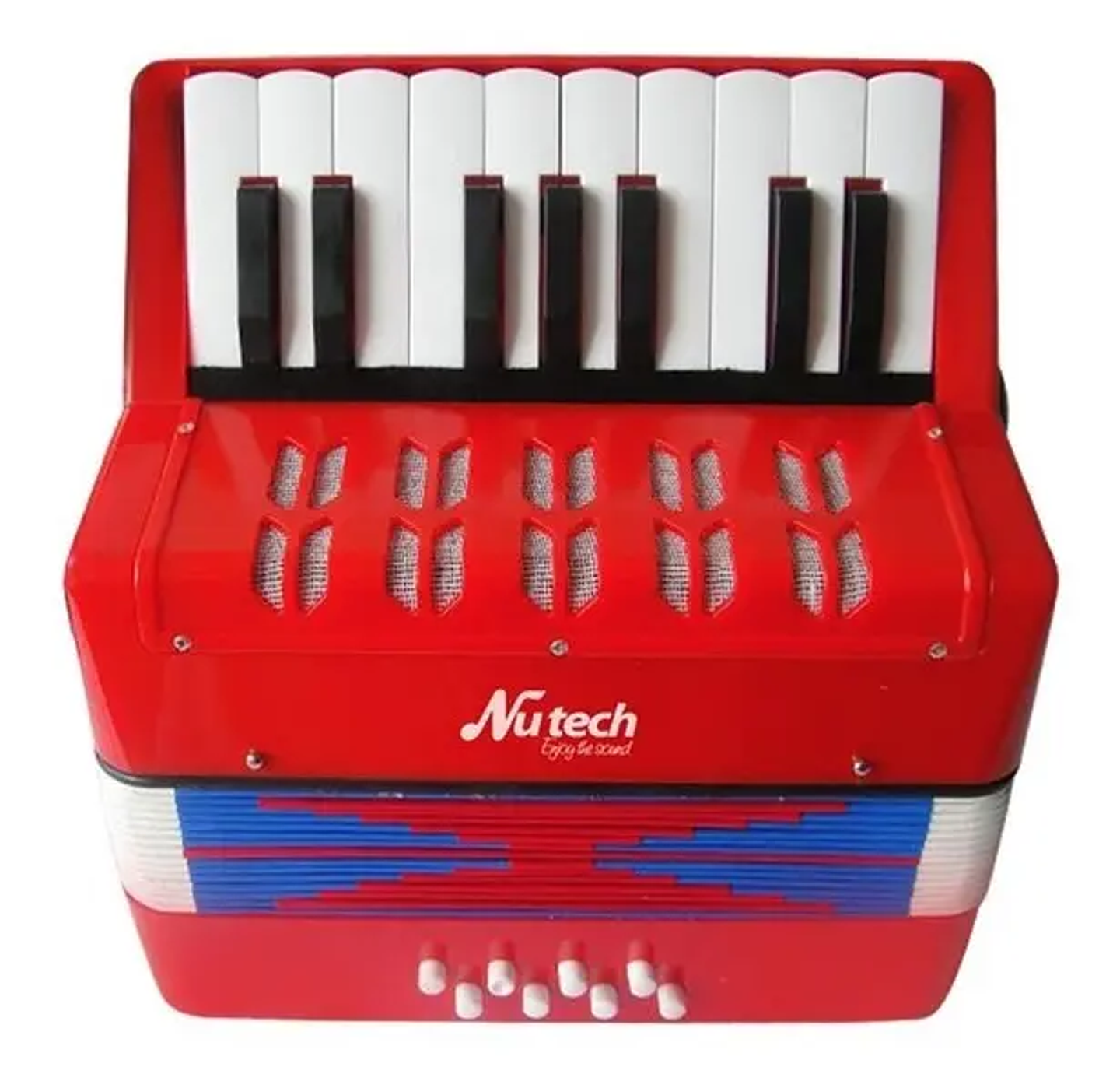 Acordeón Cromático a Piano Nutech 17 Notas Niños Modelo 5410 Rojo 1
