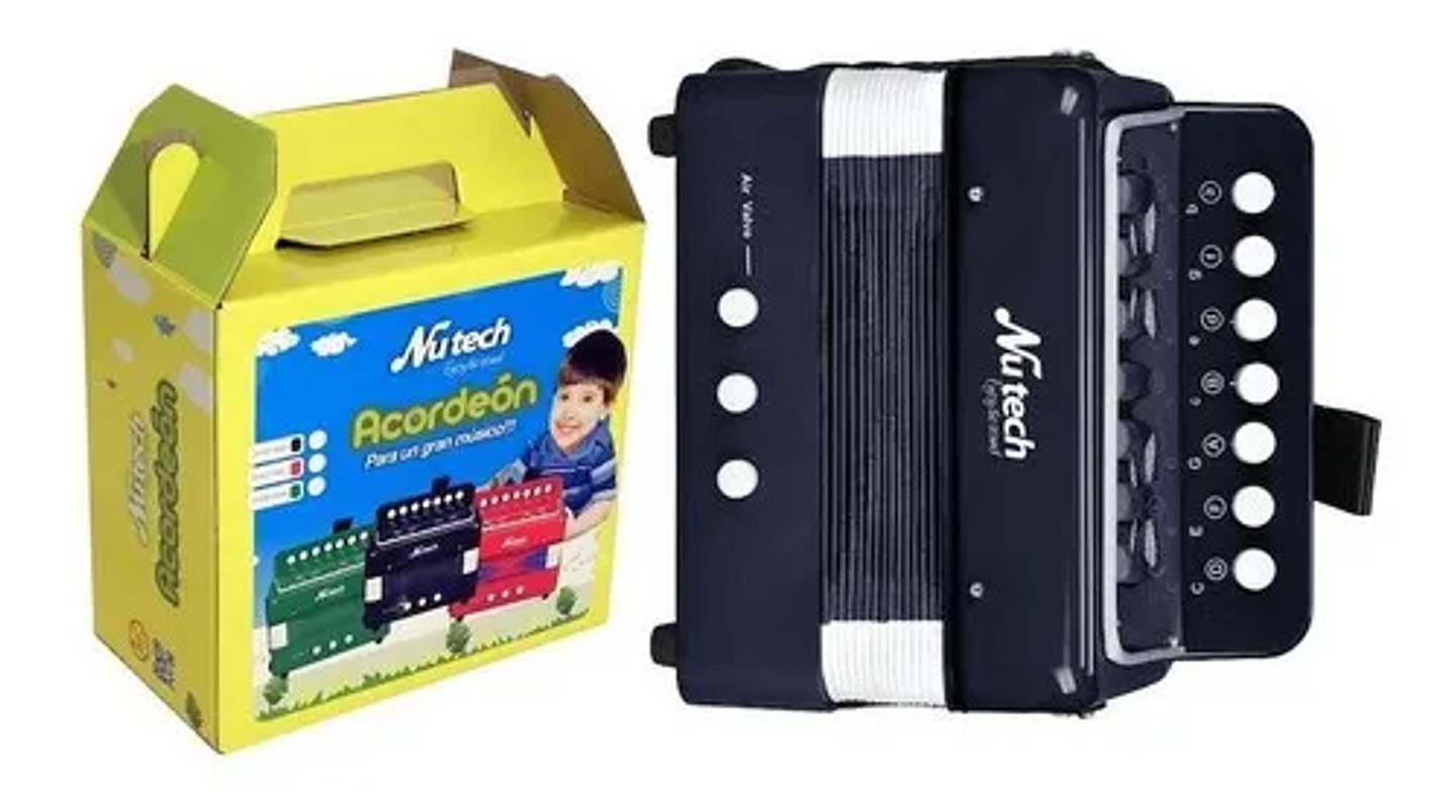 Acordeón Nutech Cromático 7 Notas 2 Bajos Para Niños Modelo NUT05408 1