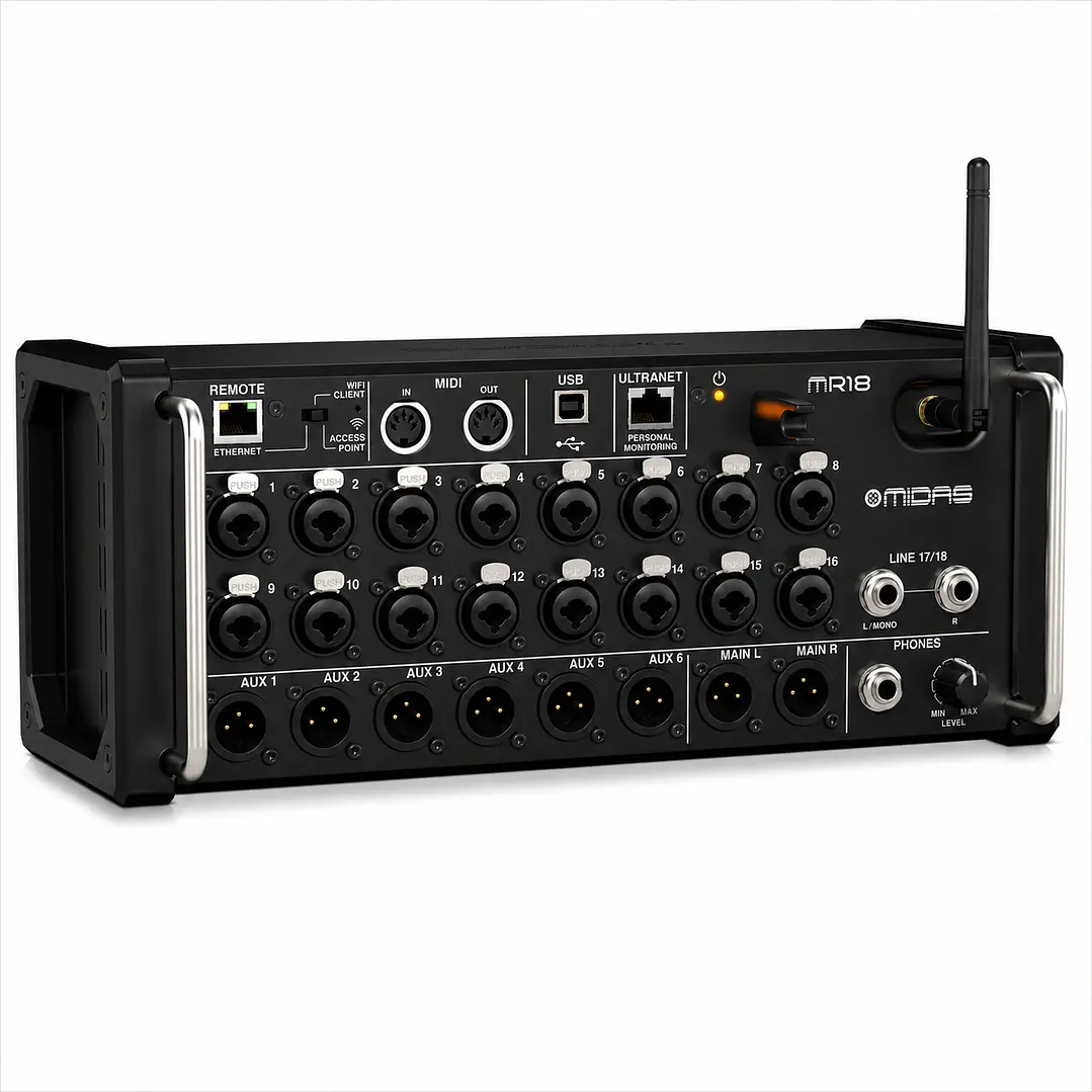 Mixer Digital e Interfaz Británico MIDAS MR18 18 CANALES MULTIPISTA 1