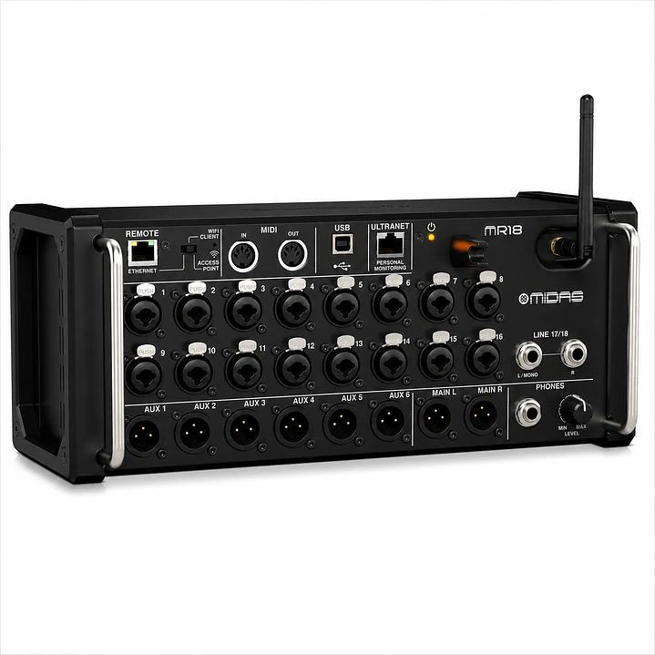 Mixer Digital e Interfaz Británico MIDAS MR18 18 CANALES MULTIPISTA 1