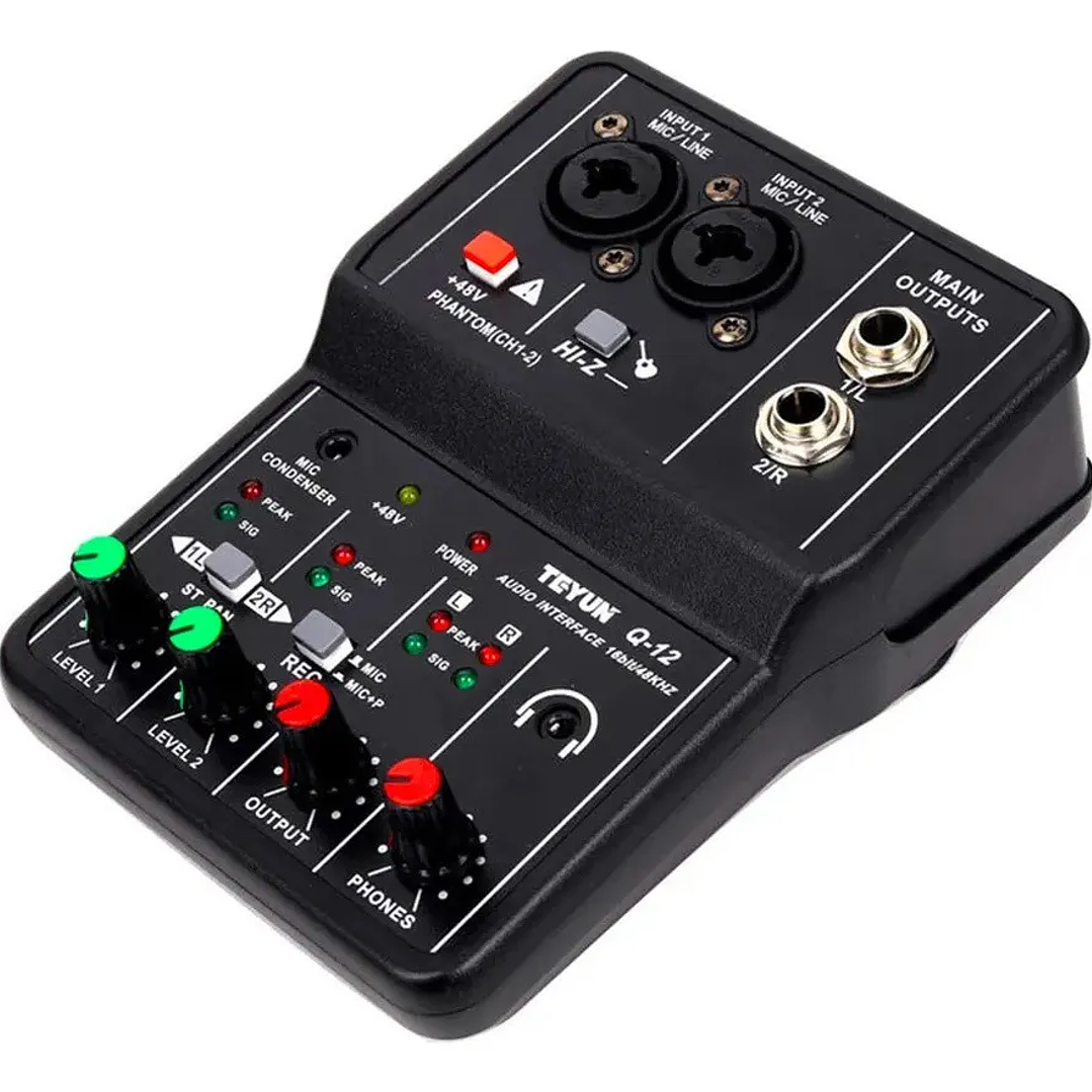 TEYUN Q-12 Interfaz de Audio USB – la solución económica y de calidad para grabación y streaming 3