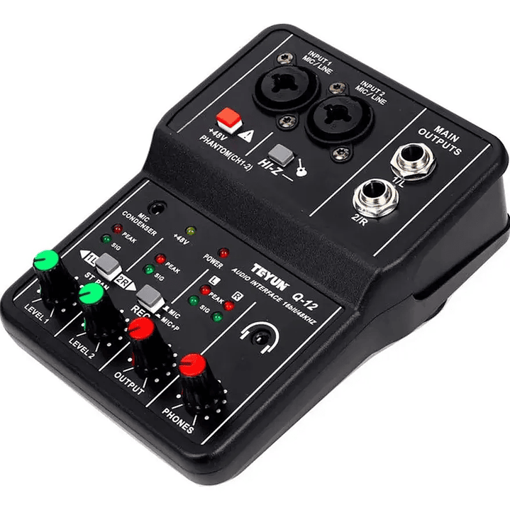 TEYUN Q-12 Interfaz de Audio USB – la solución económica y de calidad para grabación y streaming 3