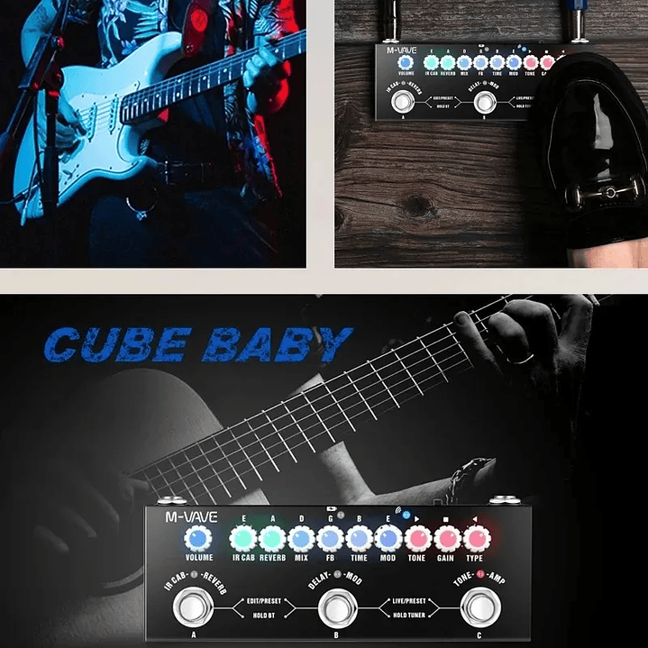 M-Vave Cube Baby Multiefecto para Guitarra Eléctrica – Pedal Multiefecto Compacto Profesional 2