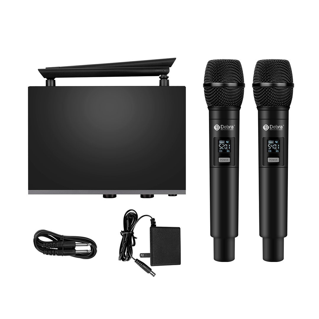 Debra DU2002 – Sistema de 2 Micrófonos Inalámbricos Profesionales (Doble Canal) 2