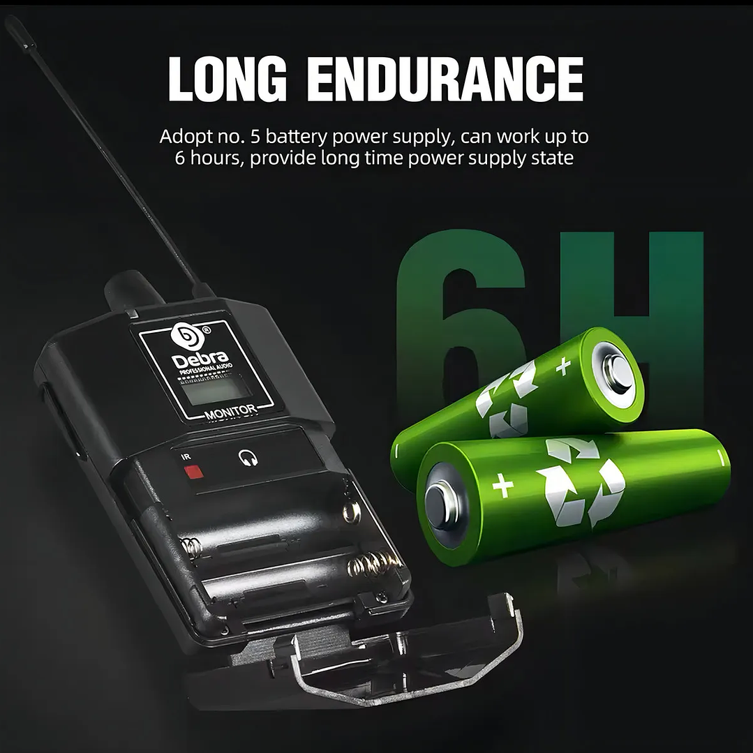 ER102 – Amplificador de audifonos, Receptor Inalámbrico de Audio Profesional (1 Receptor) 5