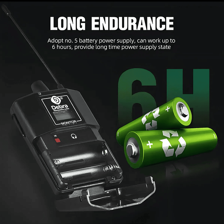 ER102 – Amplificador de audifonos, Receptor Inalámbrico de Audio Profesional (1 Receptor) 5