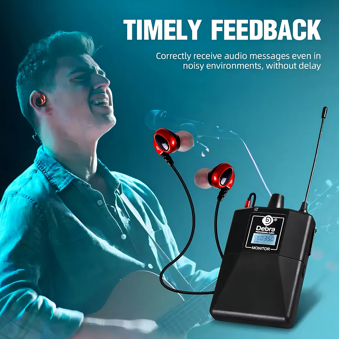 ER102 – Amplificador de audifonos, Receptor Inalámbrico de Audio Profesional (1 Receptor) 7