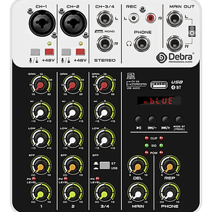 Mezcladora de Audio Debra V4 – Consola de Sonido Compacta Profesional
