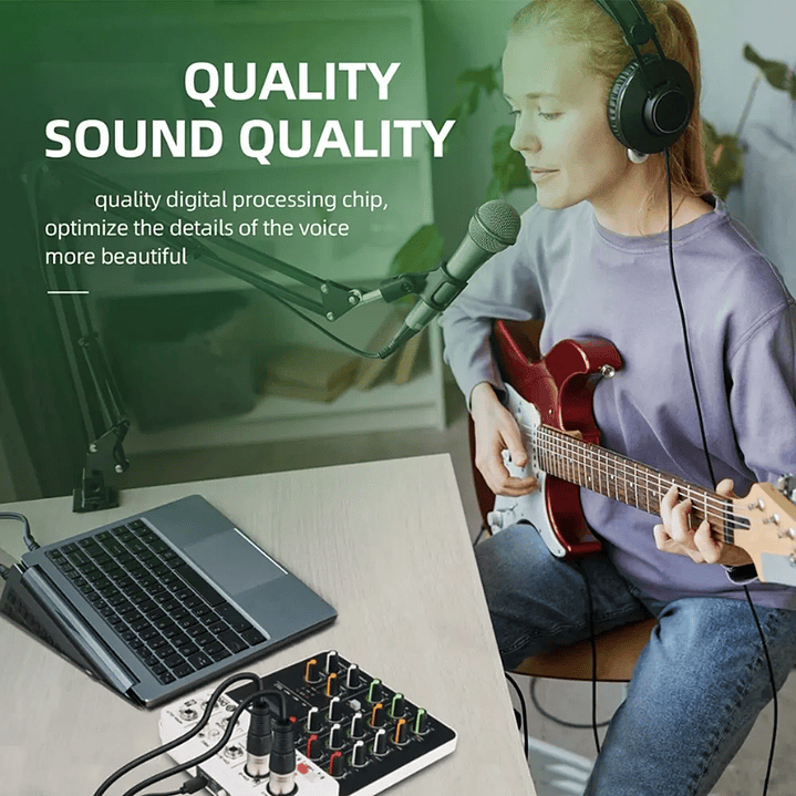 Mezcladora de Audio Debra V4 – Consola de Sonido Compacta Profesional 2