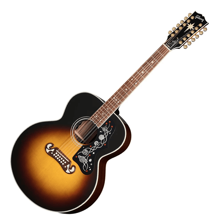 Guitarra Electroacústica Epiphone EJ-200 SE 12 Cuerdas con Tapa Sólida | Jumbo Profesional 1