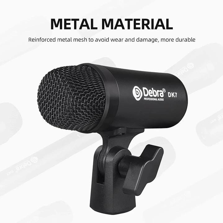 Kit Profesional Micrófonos para Batería DK7 7 Piezas XLR – Bombo, Caja, Toms y Overheads 4