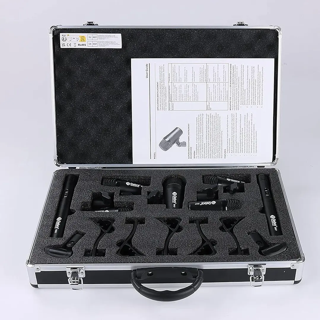 Kit Profesional Micrófonos para Batería DK7 7 Piezas XLR – Bombo, Caja, Toms y Overheads 3