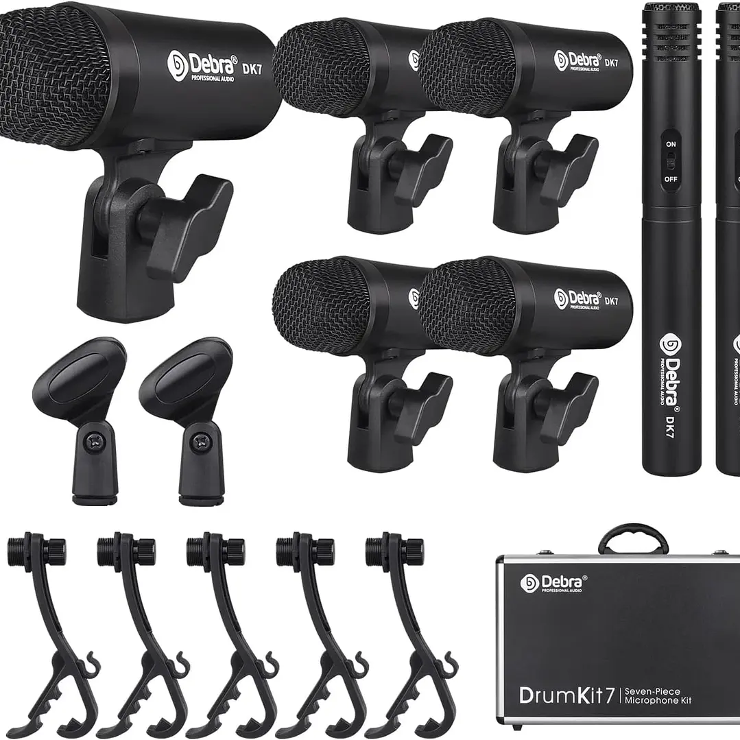 Kit Profesional Micrófonos para Batería DK7 7 Piezas XLR – Bombo, Caja, Toms y Overheads 1
