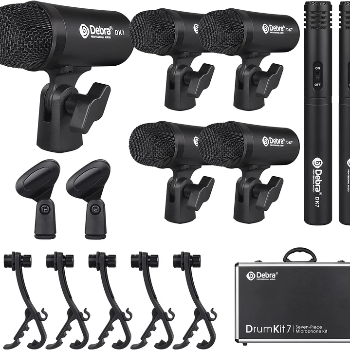 Kit Profesional Micrófonos para Batería DK7 7 Piezas XLR – Bombo, Caja, Toms y Overheads 1