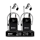 Micrófono Inalámbrico Dual Debra DU2002 UHF – 2 Headset (Micrófono de Cintillo) + 2 Micrófono de Solapa Profesional - Miniatura 1