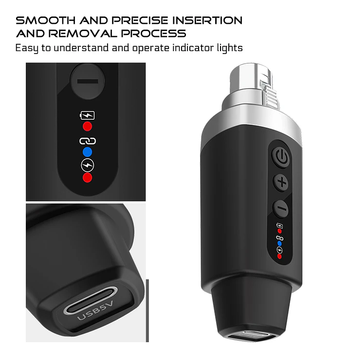 Sistema Inalámbrico M-VAVE para Micrófono XLR e instrumentos | Transmisor y Receptor Recargable 6