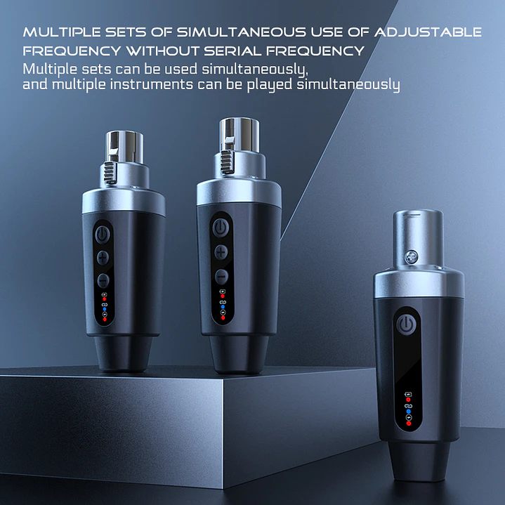 Sistema Inalámbrico M-VAVE para Micrófono XLR e instrumentos | Transmisor y Receptor Recargable 4