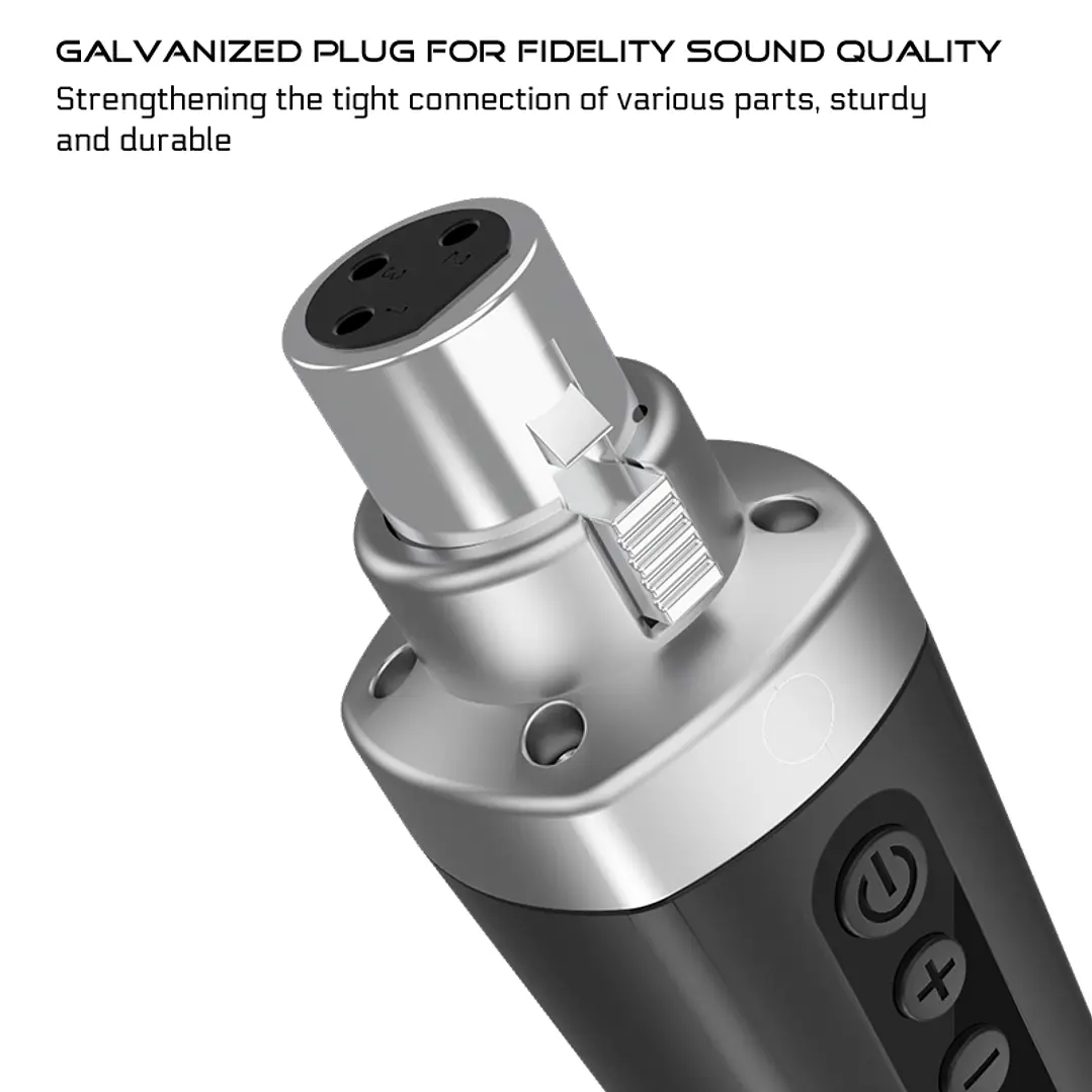 Sistema Inalámbrico M-VAVE para Micrófono XLR e instrumentos | Transmisor y Receptor Recargable 5