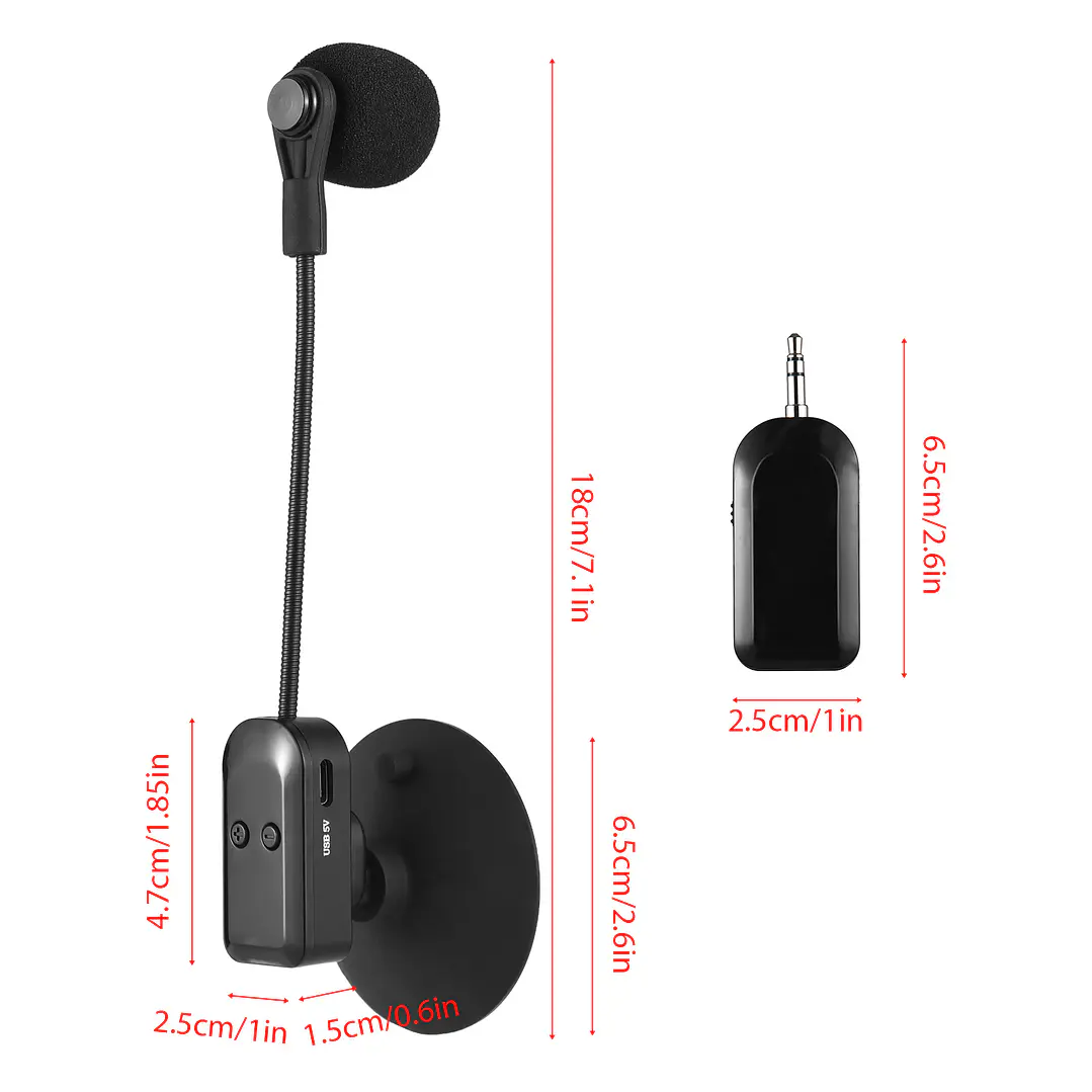 Sistema de Micrófono Inalámbrico para Acordeón 2.4G Recargable 6