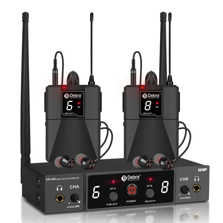 Monitor In Ear Inalámbrico Debra ER-480 UHF con 2 Receptores 1