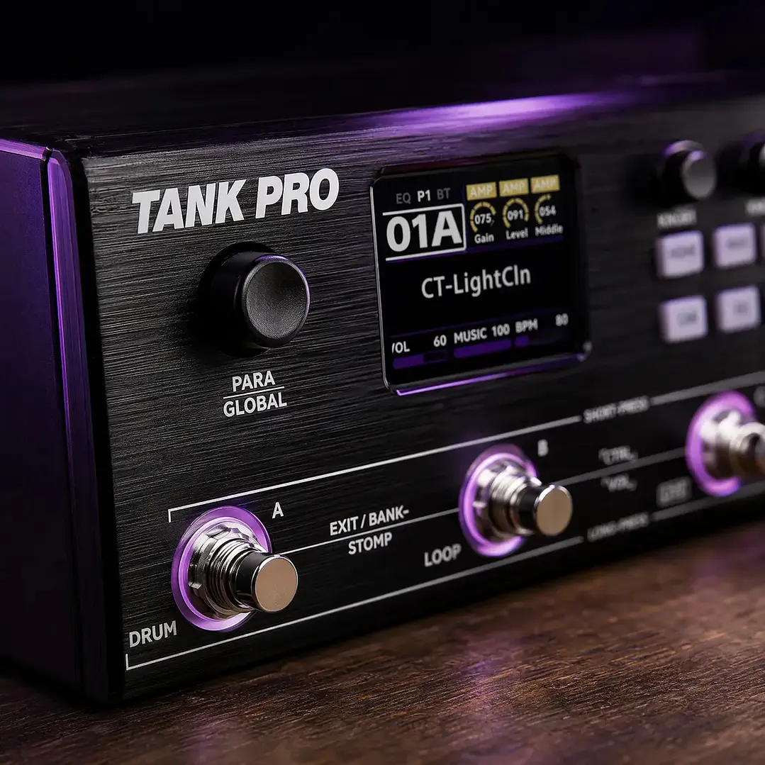 Pedalera Multiefectos M-VAVE Tank Pro para Guitarra y Bajo 3