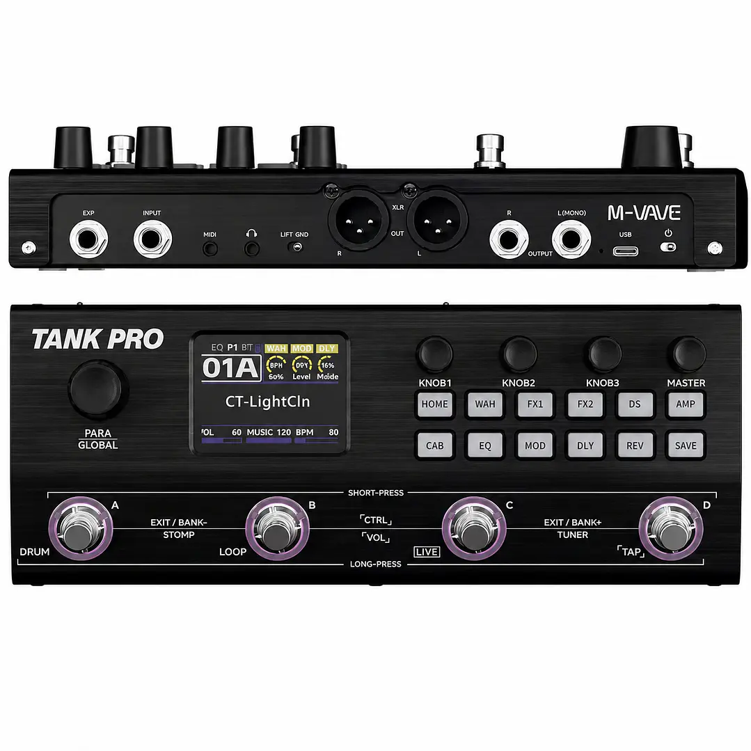 Pedalera Multiefectos M-VAVE Tank Pro para Guitarra y Bajo 1