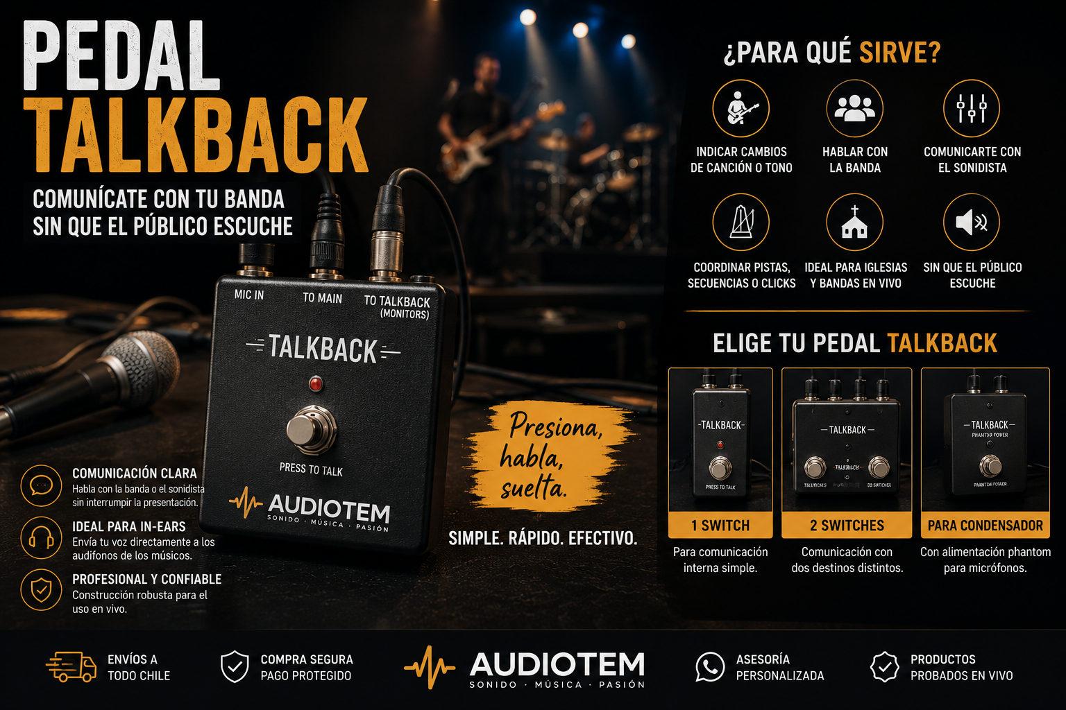 Pedal Talkback: Qué Es y Cómo Funciona en Vivo | Audiotem