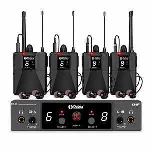 Sistema In Ear Inalámbrico DEBRA ER-480 UHF con 4 Receptores